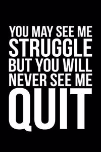 You May See Me Struggle But You Will Never See Me Quit