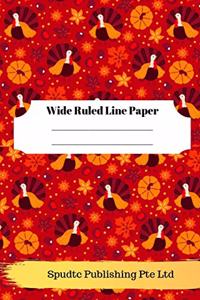 Fall and Thanksgiving Theme Wide Ruled Line Paper