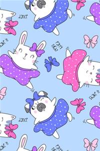 Super Cute Kawaii Dancing Rabbits Cats Pug Dogs Notebook