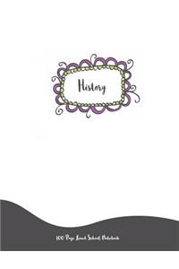 History - 100 Page Lined School Notebook