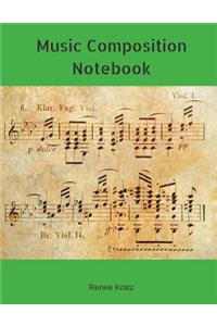 Music Composition Note Book 8.5 x 11 inches. 200 pages