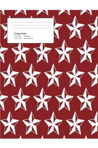 Christmas Stars Composition College Ruled Book (7.44 x 9.69) 200 pages V7