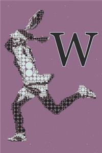 W Monogram Initial Tennis Journal