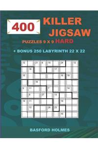 400 KILLER JIGSAW puzzles 9 x 9 HARD + BONUS 250 LABYRINTH 22 x 22