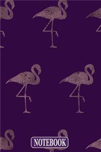 Notebook: Purple Notebook and Journal for All Ages, Exercise and Composition Book and More (06 Shiny Flamingos)