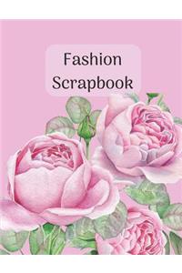 Fashion Scrapbook: Soft Pink Roses Cover. Glue in Images from Magazines to Save Outfit & Accessory Ideas. Capsule Wardrobe Planner Perfect Gift for Fashionista Fashion