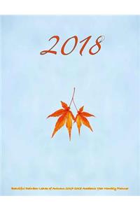 2018- Beautiful Rainbow Leaves of Autumn 2017-2018 Academic Year Monthly Planner