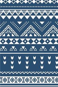 Aztec Design Notebook: Blue Charcoal: Notebook 6 X 9: Notebook 250 Pages
