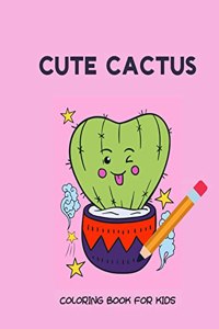 Cute cactus coloring book for kids