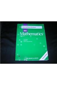 Holt Mathematics Texas: Lab Manual Course 3