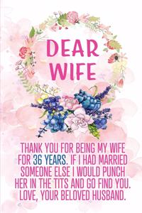 Dear Wife Thank you for Being My Wife for 36 Years