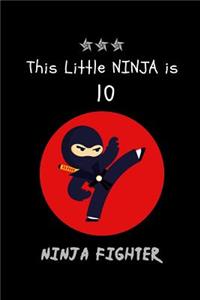 This Little NINJA is 10: Cute Ninja Happy Birthday Notebook Gift for Boys, Small Blank Lined Diary to Write In, Travel Journal Organizer