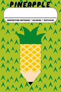 Pineapple Composition Notebook * Coloring * Sketching