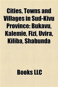 Cities, Towns and Villages in Sud-Kivu Province