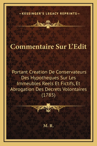 Commentaire Sur L'Edit