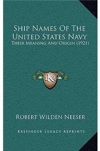 Ship Names Of The United States Navy