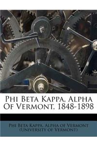 Phi Beta Kappa, Alpha of Vermont, 1848-1898