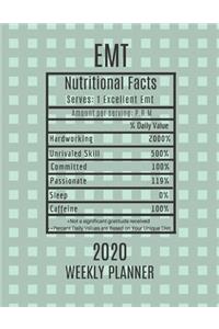 EMT Weekly Planner 2020 - Nutritional Facts