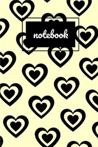 Cream & black heart notebook