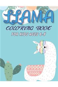Llama Coloring Book for Kids Ages 6-8