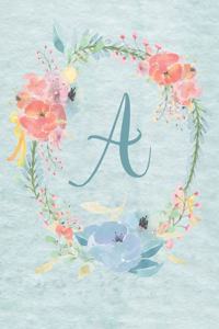 2020 Weekly Calendar Planner - Letter A - Light Blue and Pink Floral Design