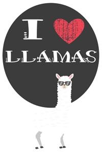 I Heart Llamas: A Cute Llama Lovers Journal / Notebook / Diary Perfect for Birthday Present or Christmas Gift Great for kids, Teens or Students(6x9 - 110 Blank Line