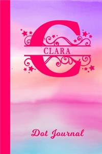 Clara Dot Journal: Personalized Custom First Name Personal Dotted Bullet Grid Writing Diary - Cute Pink & Purple Watercolor Cover - Daily Journaling for Journalists & 