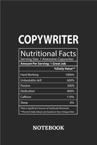 Nutritional Facts Copywriter Awesome Notebook