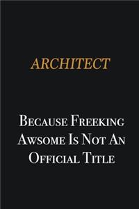 Architect because freeking awsome is not an official title