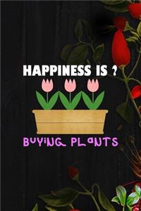 Happiness Is Buying Plants: All Purpose 6x9 Blank Lined Notebook Journal Way Better Than A Card Trendy Unique Gift Black Wood Gardening