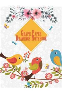 Graph Paper Drawings Notebook: Lovely Spring Garden, Blank Quad Ruled, Blank Graph Paper Composition Books 120 Pages 8.5" x 11" Square Grid Paper