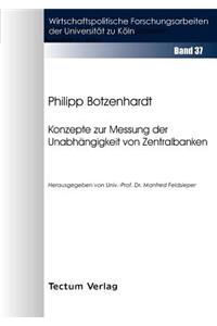 Konzepte zur Messung der Unabhängigkeit von Zentralbanken
