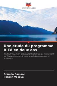 Une étude du programme B.Ed en deux ans