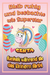 Bleib ruhig und beobachte wie Superstar Centa funkelt während sie das Einhorn färbt
