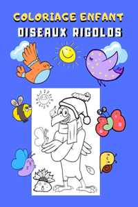 Coloriage enfant oiseaux rigolos