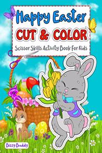 Happy Easter Cut & Color Scissor Skills Activity Book For Kids