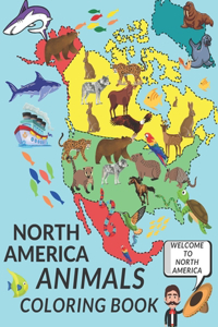 North America Animals Coloring Book