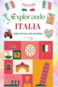 Explorando Italia - Libro cultural para colorear - Diseños creativos clásicos y contemporáneos de símbolos italianos