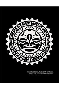 Hawaiian Tribal Mask Sun Pattern Maori Art Polynesian Notebook