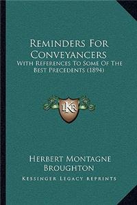 Reminders For Conveyancers
