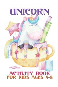 Unicorn Activity Book For Kids Ages 4-8