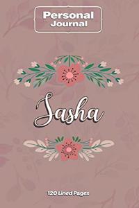 Sasha Notebook Journal Personal Diary Personalized Name 120 pages Lined (6x9 inches) (15x23cm)