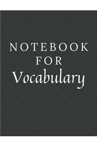 Notebook For Vocabulary