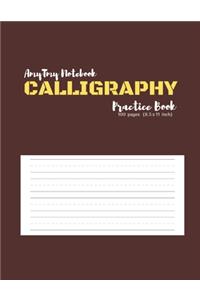 Calligraphy Practice Book - AmyTmy Notebook - 100 pages - 8.5 x 11 inch - Matte Cover