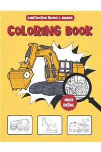 Construction Trucks and Friends Coloring Book