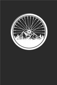 Bicycle Wheel With Mountain Silhouette