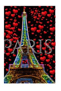 paris neon red hearts Eiffel tower creative blank journal valentine's edition