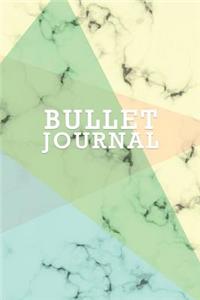 Bullet Journal: Marble + Gold Bullet Journal - 120-Page 1/4 Inch Dot Grid Notebook - 6 X 9 Marble & Gold Perfect Bound Softcover