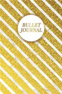 Bullet Journal: Gorgeous Gold Trendy Bullet Journal - 120-Page 1/4 Inch Dot Grid Pretty Gold Notebook - 6 X 9 Perfect Bound Softcover