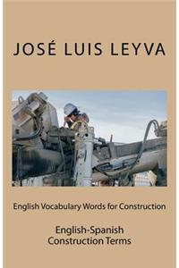 English Vocabulary Words for Construction